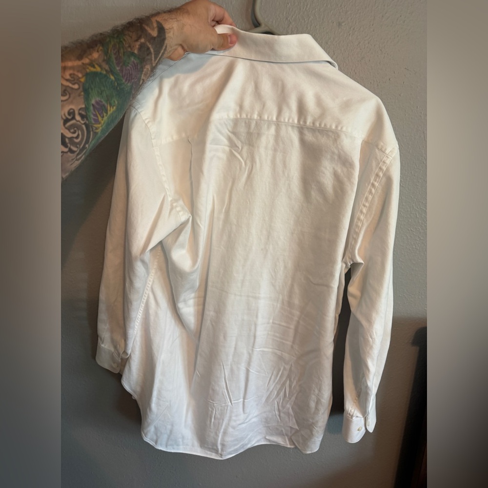 White Armani Collezioni Button Down Dress Shirt - Picture 3 of 3
